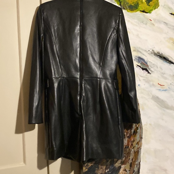 Alice + Olivia Kylie Faux Leather Blazer Dress Tuxedo Romper - Picture 11 of 16